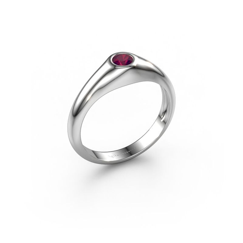 Bague pinky Thorben 585 or blanc rhodolite 5 mm