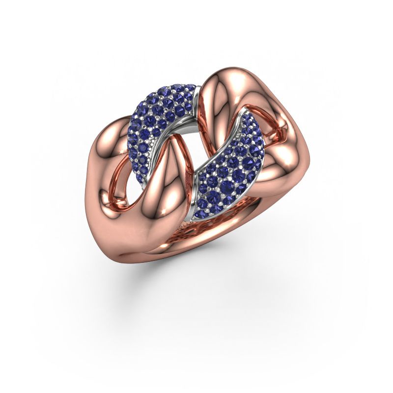 Bague Kylie 2 13mm 585 or rose saphir 0.8 mm