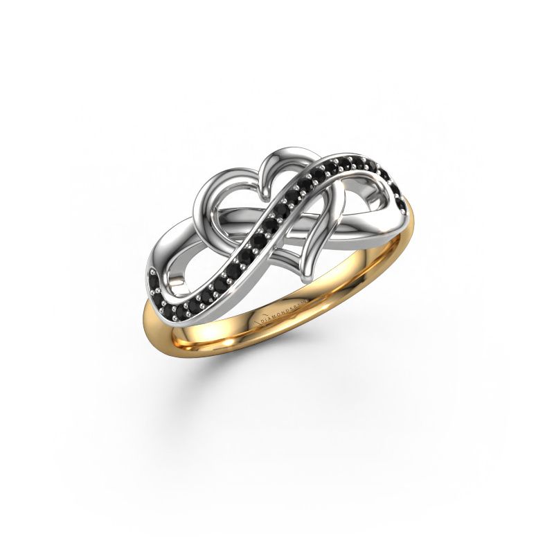 Ring Yael 585 gold black diamond 0.176 crt