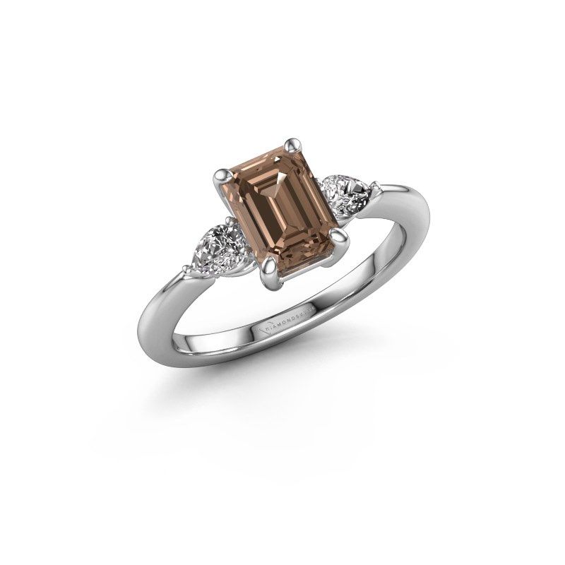 Afbeelding van Verlovingsring Chanou EME 585 witgoud bruine diamant 1.92 crt