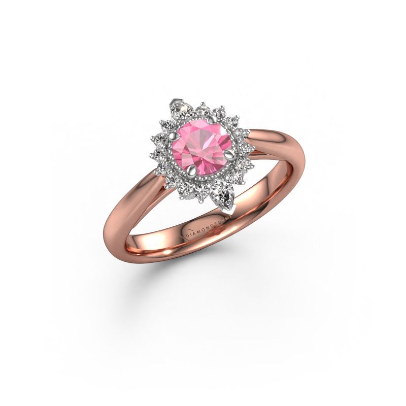 Engagement ring Susan 585 rose gold pink sapphire 5 mm