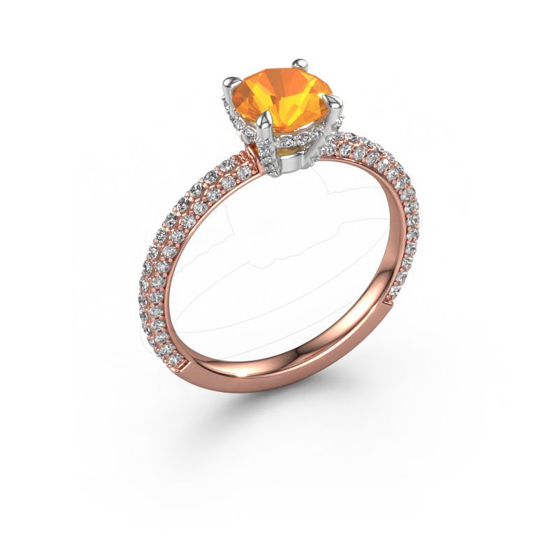 Bague de fiançailles Saskia RND 2 585 or rose citrine 7 mm