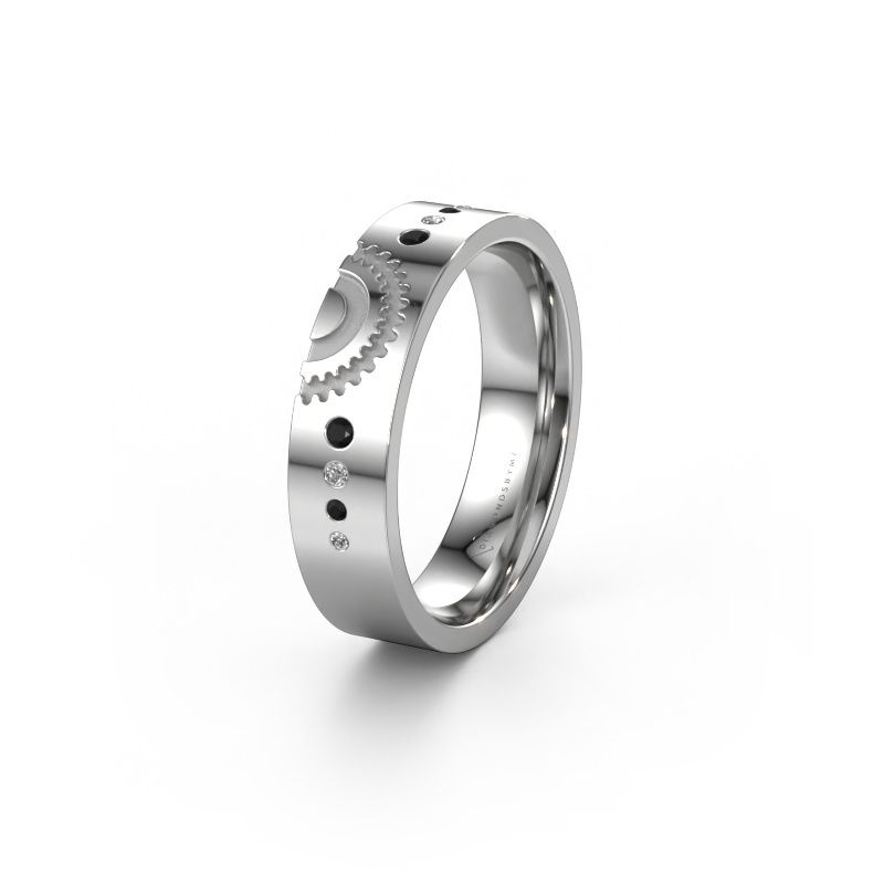 Ehering WH2116L25A 585 Weißgold Schwarz Diamant ±5 x 1,7 mm
