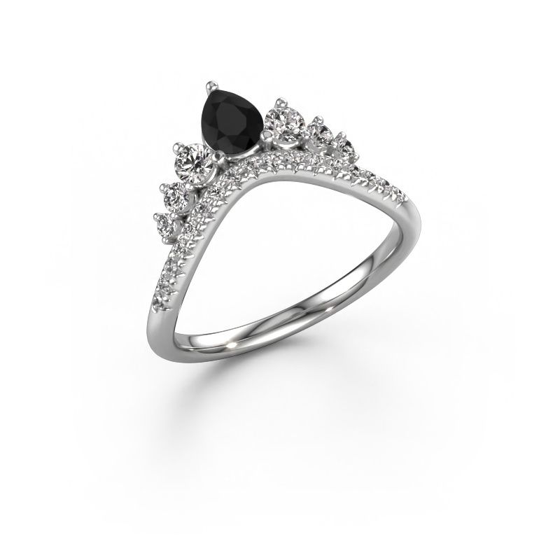 Bague superposable Crown B 585 or blanc diamant noir 0.684 crt
