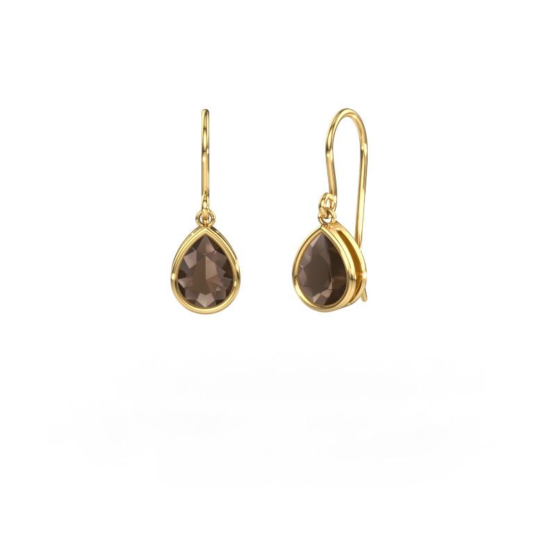 Earrings Lavon PER 585 gold smokey quartz 8x6 mm