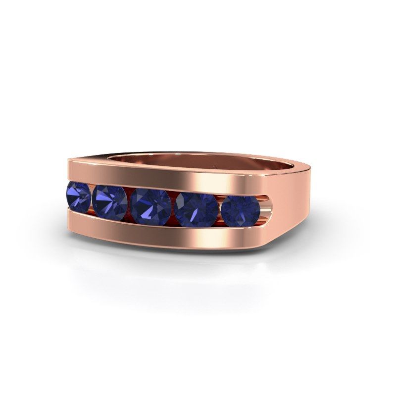 Image of Men's ring Richard<br/>585 rose gold<br/>Sapphire 4 mm