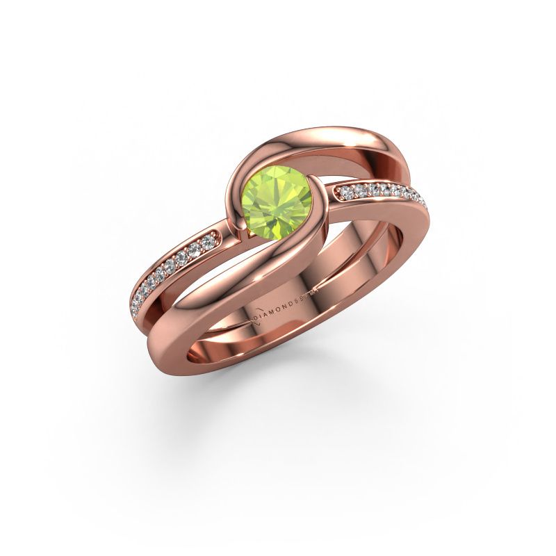 Ring Xenia 2 585 Roségold Peridot 5 mm