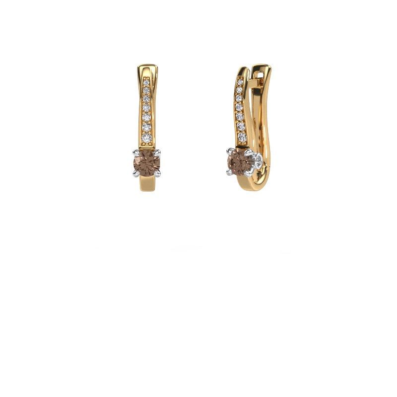 Image of Earrings Valorie 585 gold brown diamond 0.68 crt