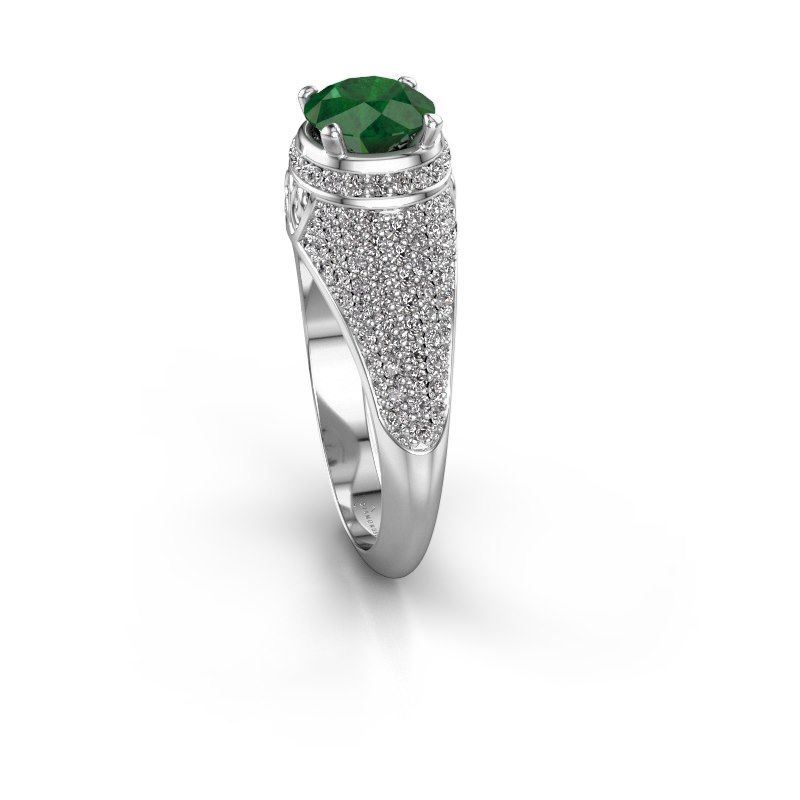 Afbeelding van Ring Sharee<br/>585 witgoud<br/>Smaragd 6.5 mm