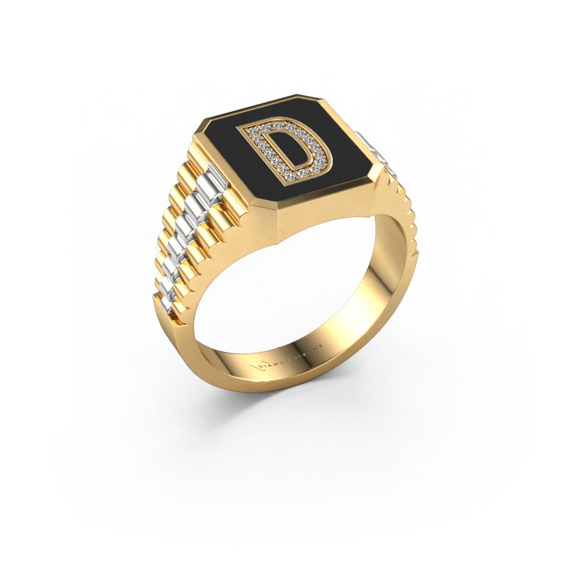 Signet ring Stephan 1 585 gold zirconia 0.9 mm