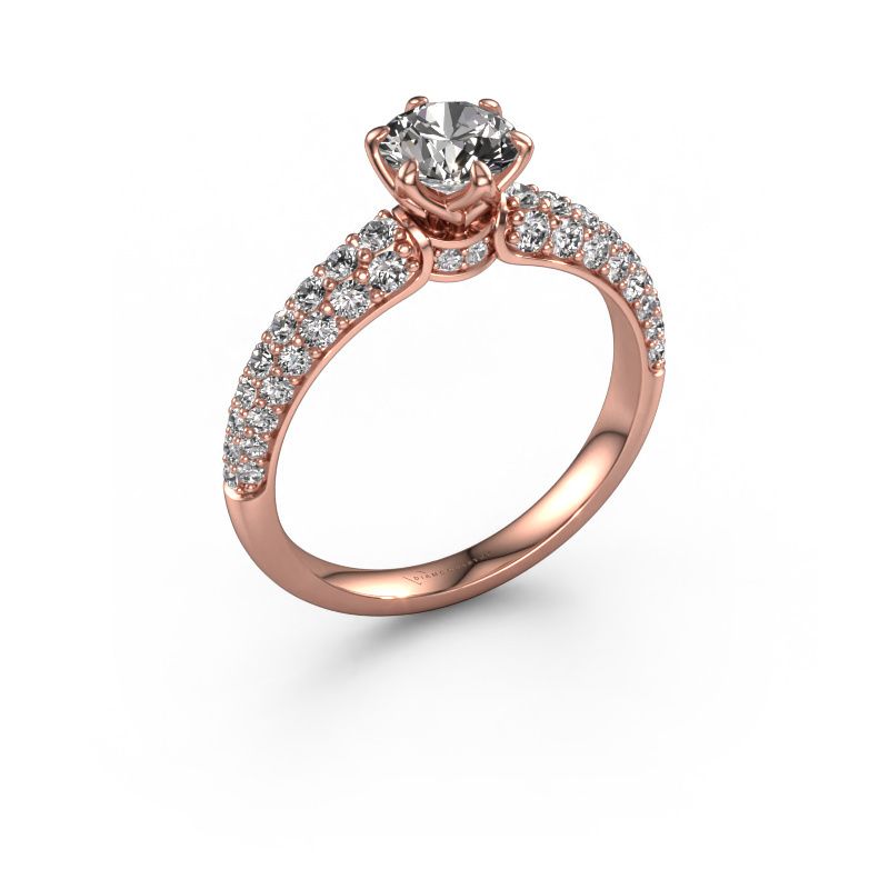 Bague de fiançailles Meryl 585 or rose zircone 5.7 mm