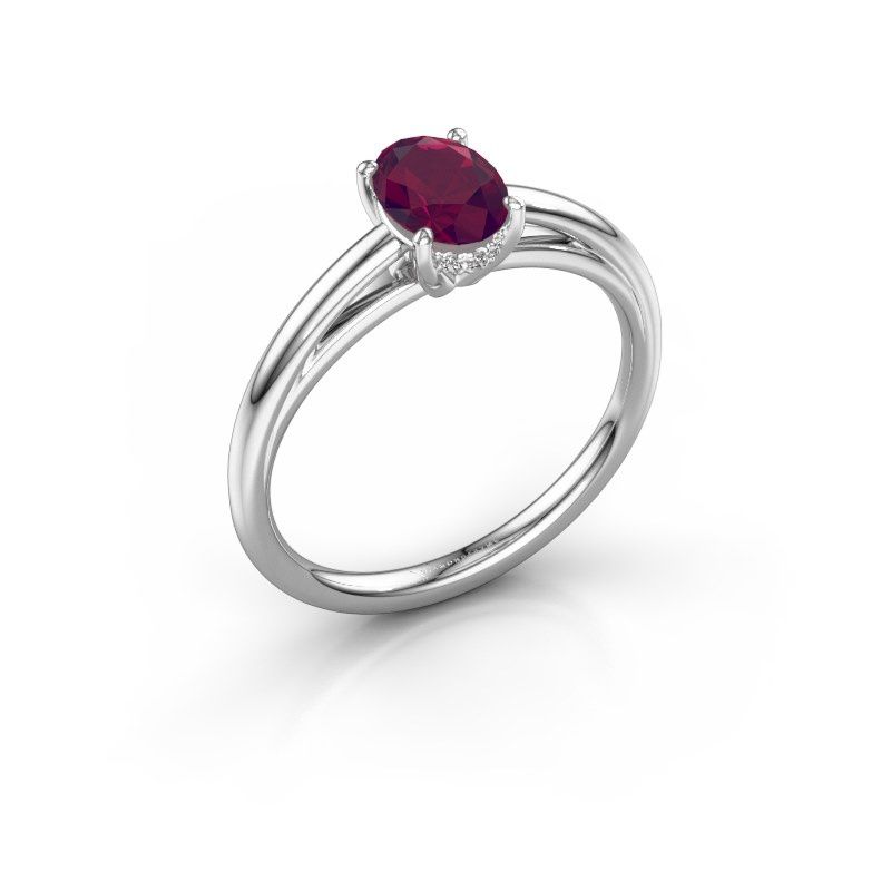 Bild von Verlobungsring haley ovl 1<br/>585 Weißgold<br/>Rhodolit 7x5 mm