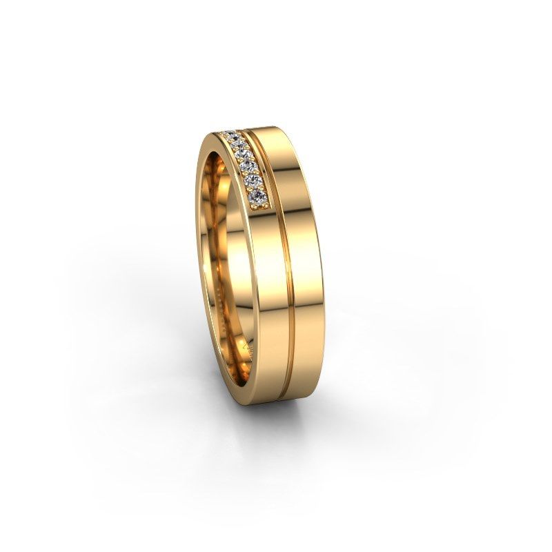 Image of Wedding ring WH0213L15AP<br/>585 gold ±5x1.7 mm<br/>Zirconia