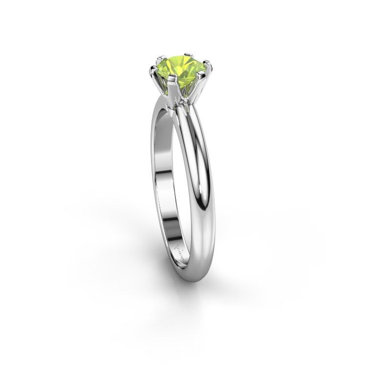 Image de Bague de fiançailles Tiffy 1<br/>585 or blanc<br/>Péridot 5 mm