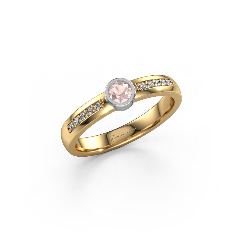 Ring Ise 2 585 gold morganite champagne 4 mm
