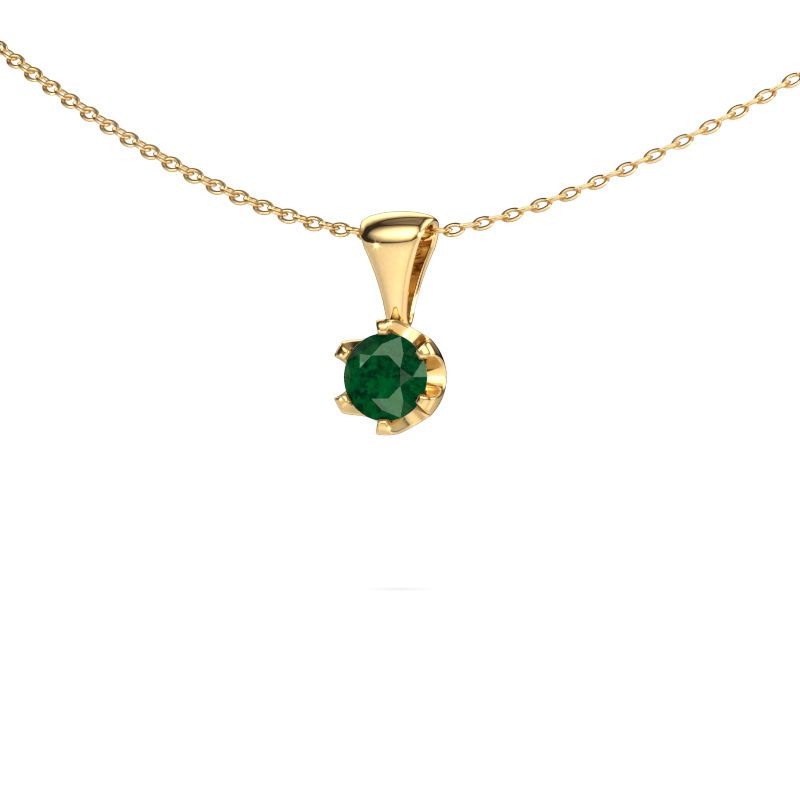 Kette Fran 585 Gold Smaragd 5 mm