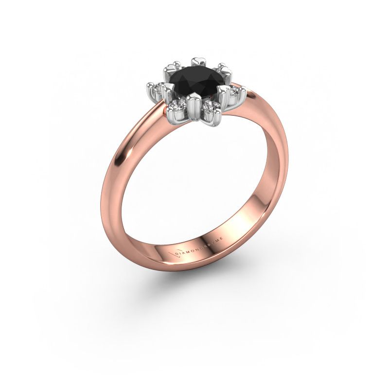 Ring Liesbeth 585 rose gold black diamond 0.72 crt