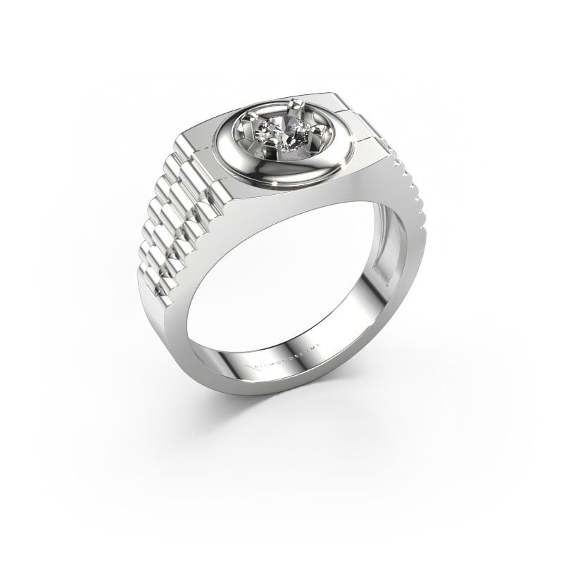 Men's ring Edward 585 white gold lab-grown diamond 0.40 crt