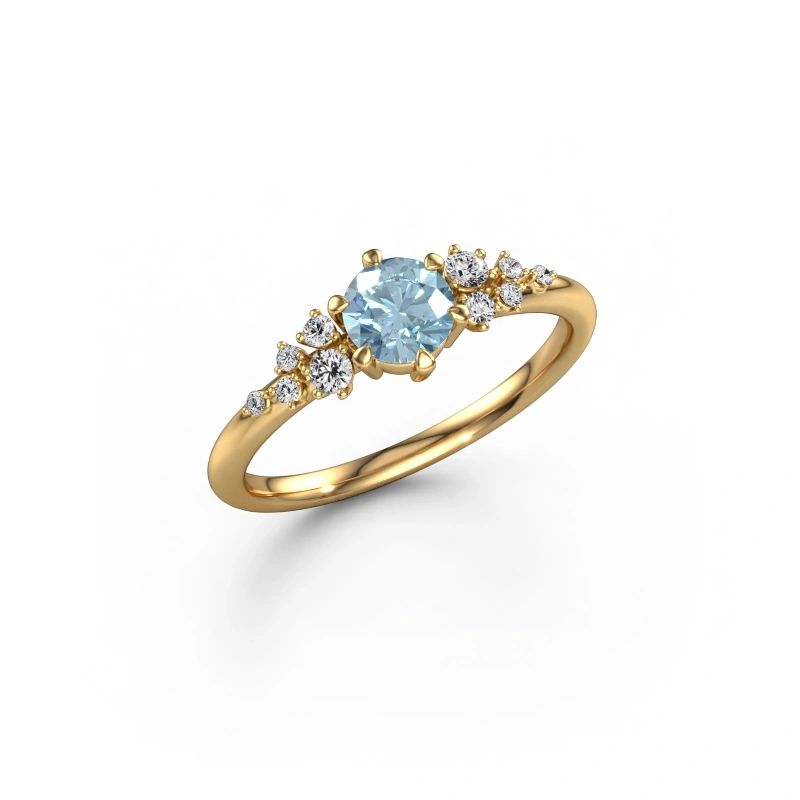 Engagement ring Royce RND 585 gold blue lab grown diamond 5 mm