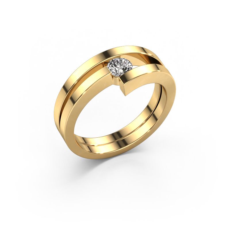 Bague Nikia 585 or jaune diamant 0.25 crt