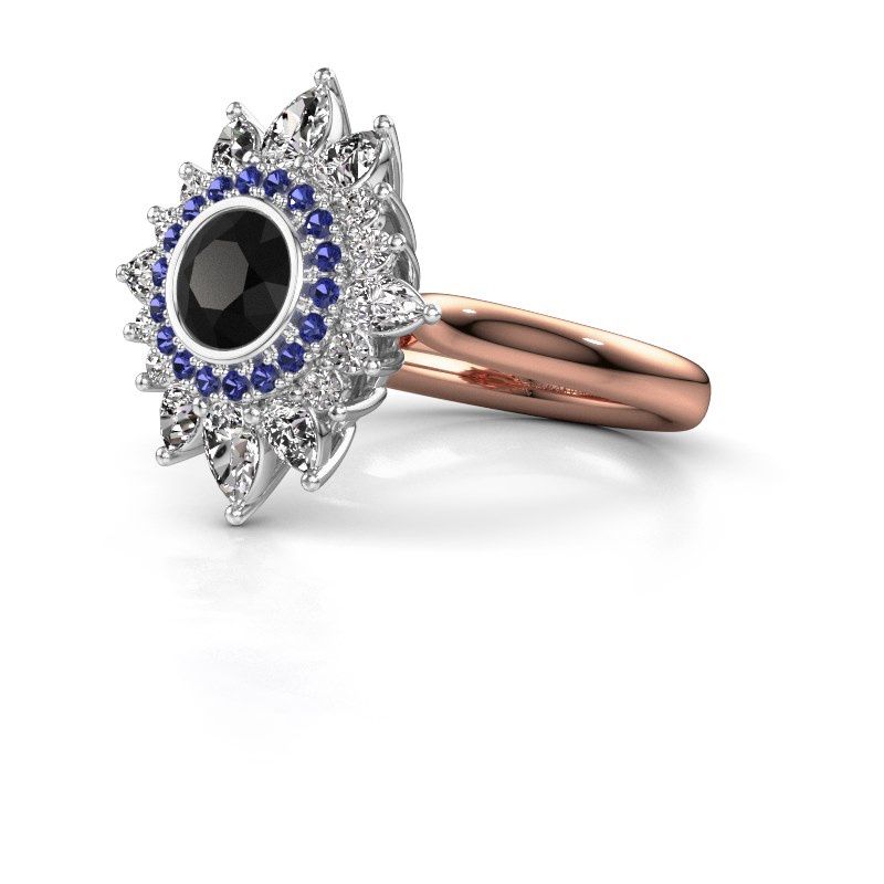Image of Engagement ring Tianna 585 rose gold black diamond 1.836 crt