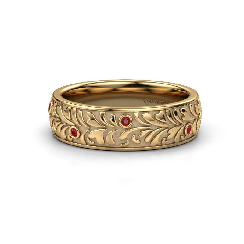 Image of Wedding ring WH2074L26D<br/>585 gold ±6x2.4 mm<br/>Ruby