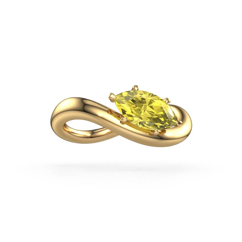 Engagement ring Chloe MRQ 585 gold yellow lab grown diamond 10x5 mm