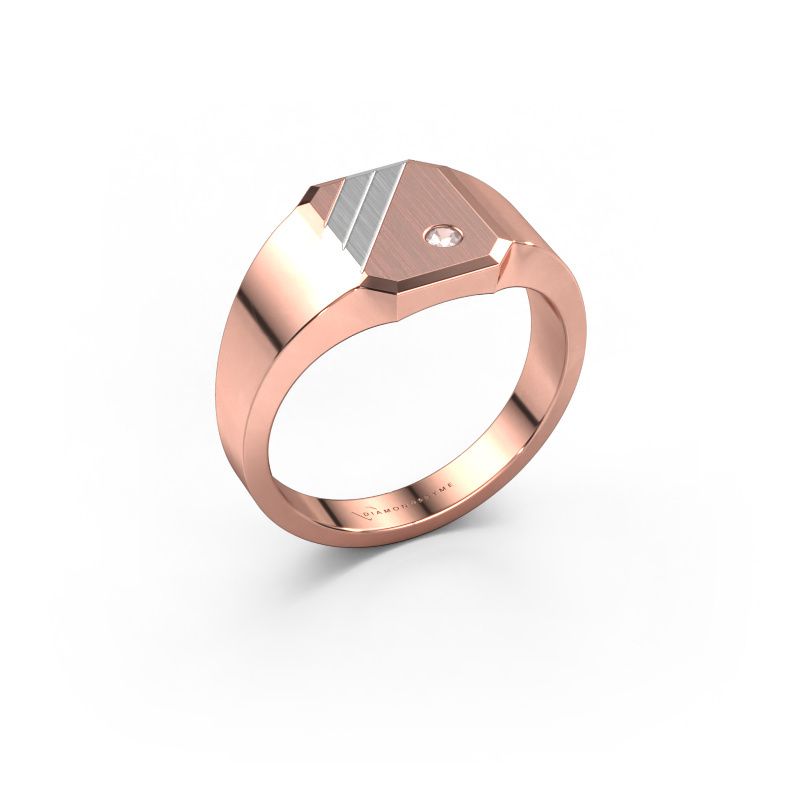 Signet ring Patrick 1 585 rose gold morganite champagne 2 mm