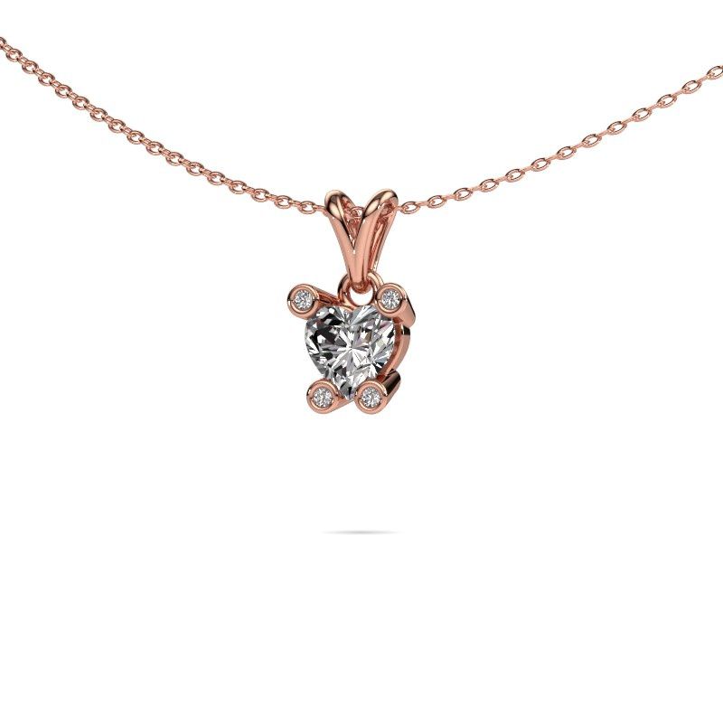 Image of Necklace Cornelia Heart 585 rose gold lab grown diamond 0.82 crt