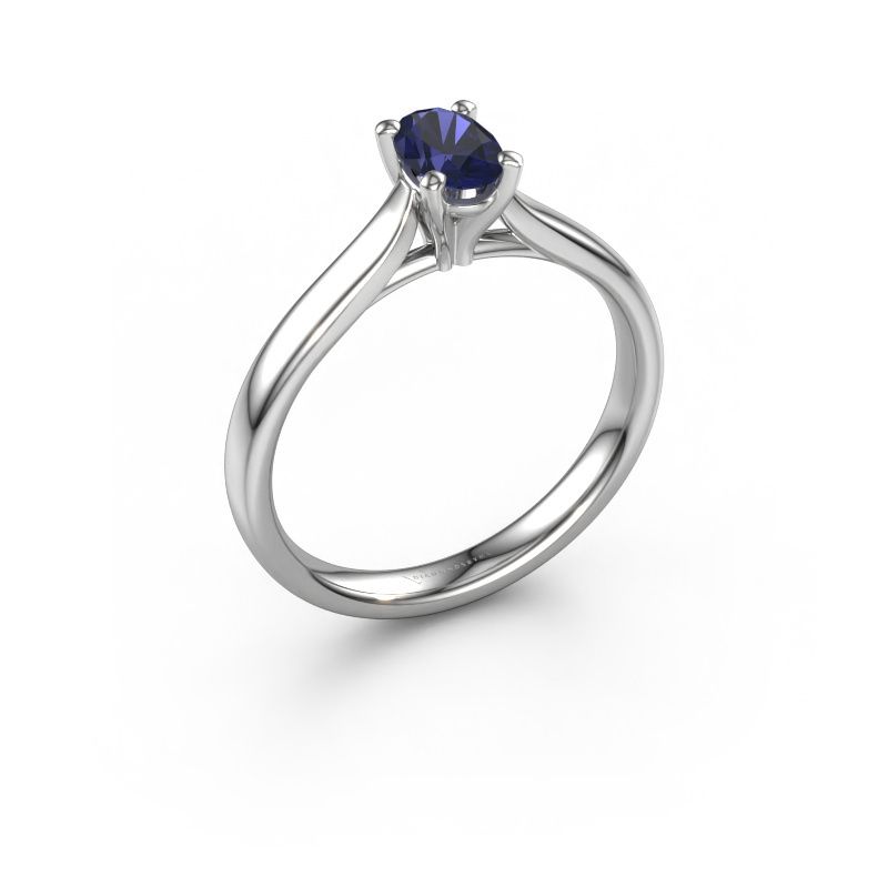 Engagement ring Mignon OVL 1 585 white gold sapphire 8x6 mm