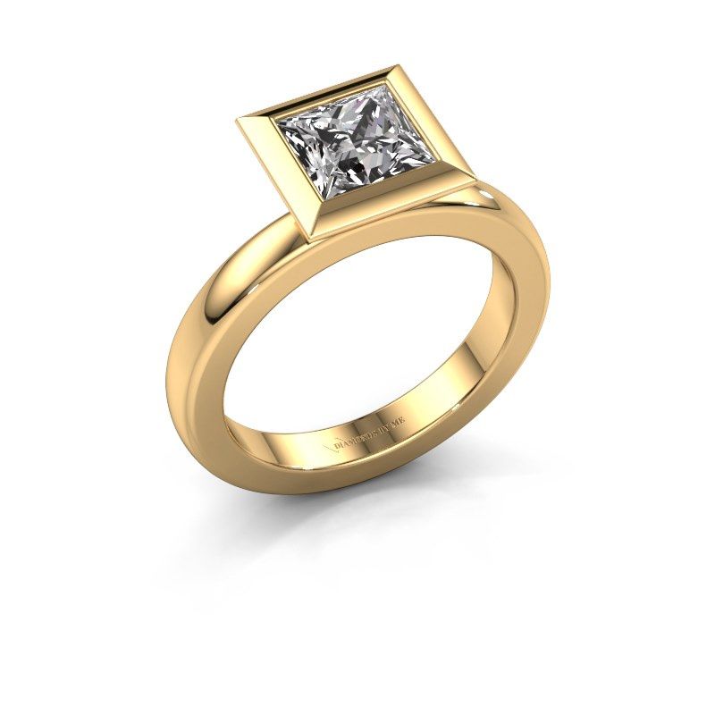 Image of Stacking ring Trudy Square 585 gold lab grown diamond 1.30 crt
