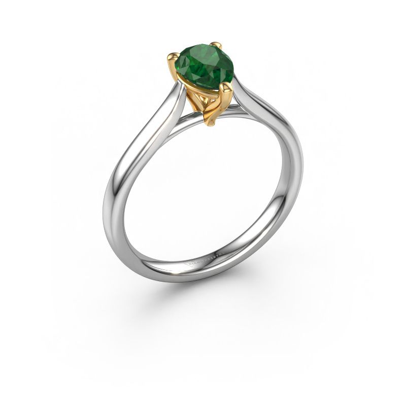 Verlobungsring Mignon PER 1 585 Weißgold Smaragd 7x5 mm
