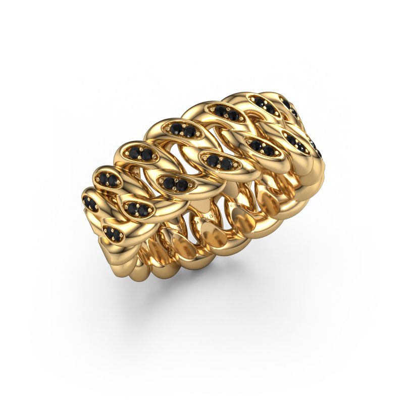 Herrenring Redouan 2 585 Gold Schwarz Diamant 0.224 crt