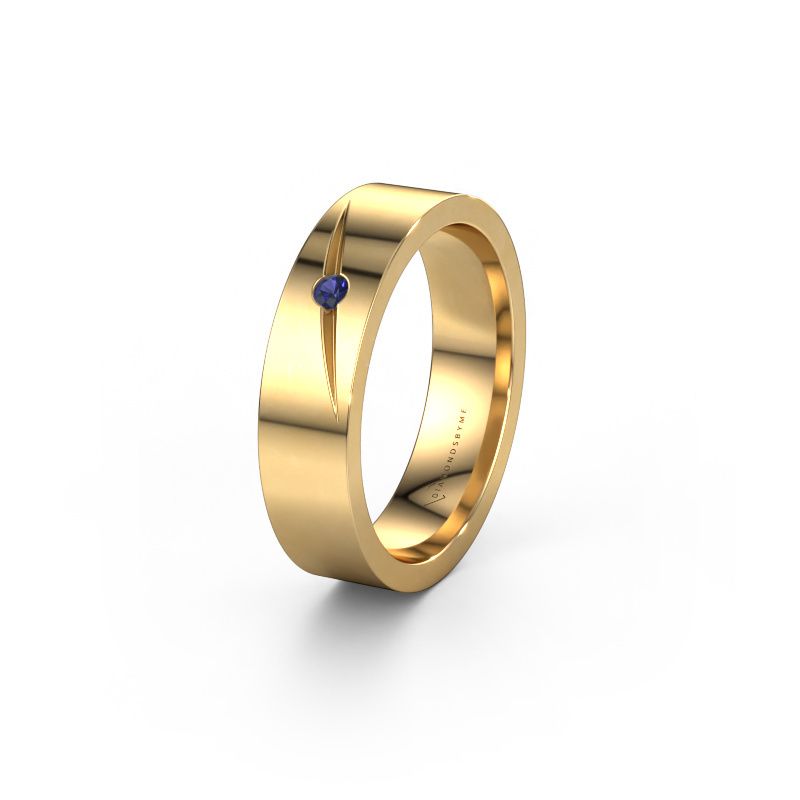 Wedding ring WH0170L15A 585 gold sapphire ±5x1.7 mm