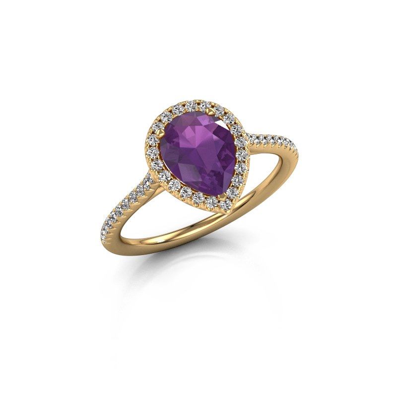 Image of Engagement ring seline per 2<br/>585 gold<br/>Amethyst 8x6 mm
