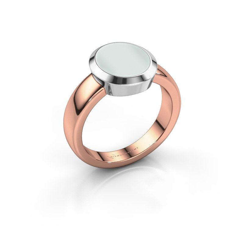 Afbeelding van Zegelring Oscar 2<br/>585 rosé goud<br/>Groene Lagensteen 11x9 mm