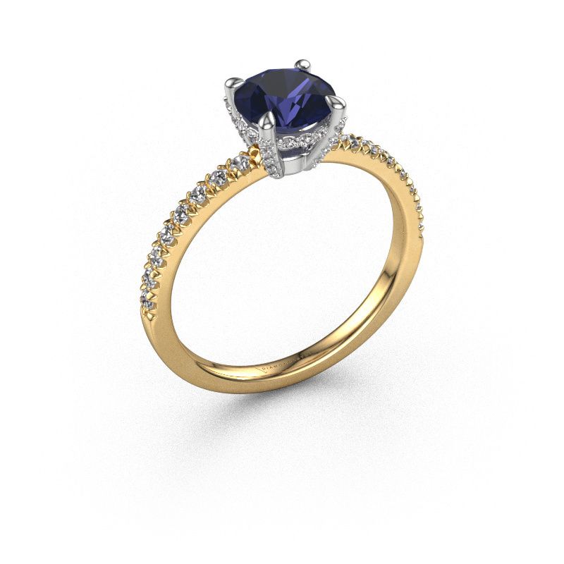 Verlobungsring Saskia rnd 1 585 Gold Saphir 6.5 mm