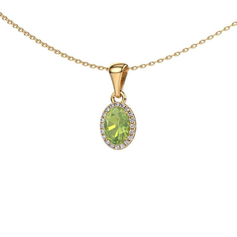 Pendant Seline ovl 585 gold peridot 7x5 mm