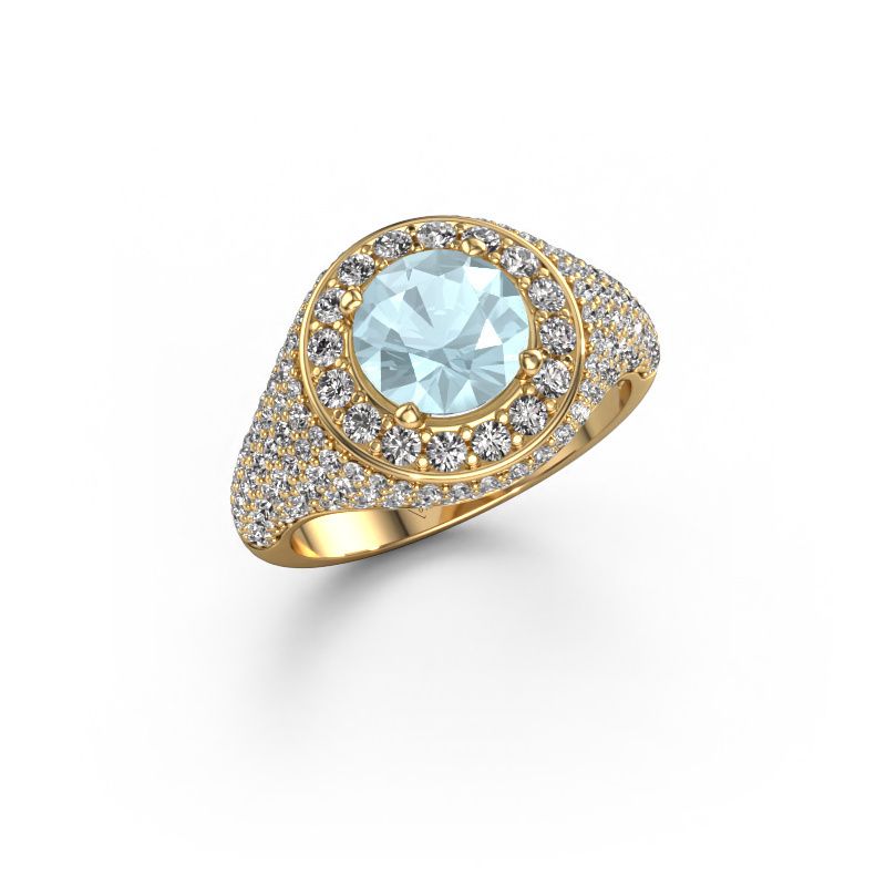 Ring Dayle 585 gult guld akvamarin 7 mm