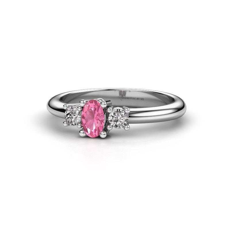 Image de Bague de fiançailles Karie<br/>585 or blanc<br/>Saphir rose 5x3 mm