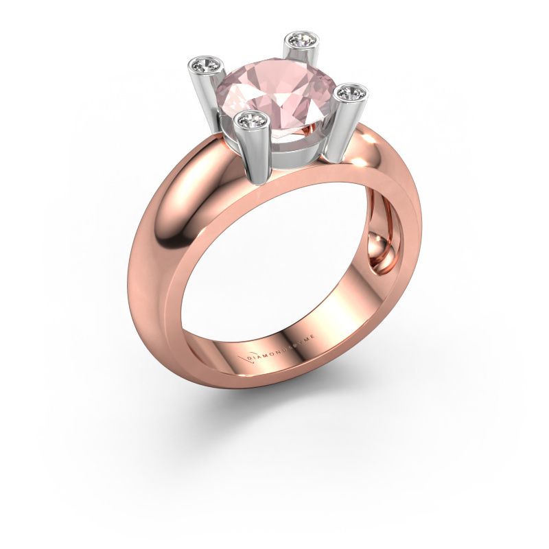 Ring Tamara RND 585 rose gold morganite champagne 8 mm