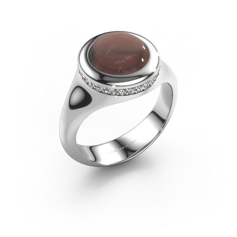 Ring Lesli RND 950 platinum smokey quartz 10 mm