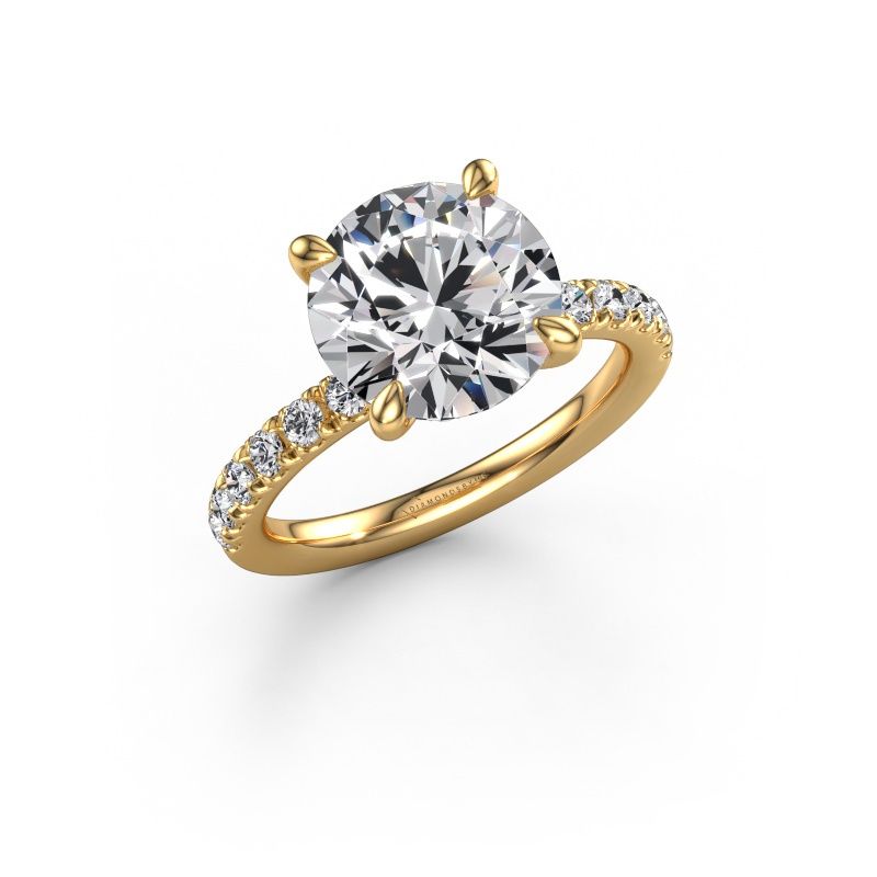 Engagement ring Crystal rnd 4 EXPRESS 585 gold lab grown diamond 4.45 crt