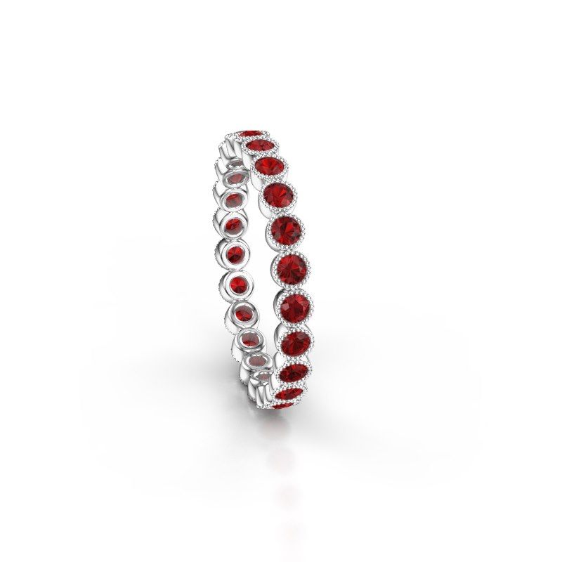 Image of Ring Mariam 0.03 585 white gold ruby 2 mm