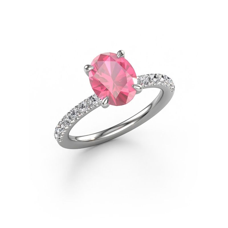 Verlobungsring Crystal OVL 2 950 Platin Pink Saphir 9x7 mm