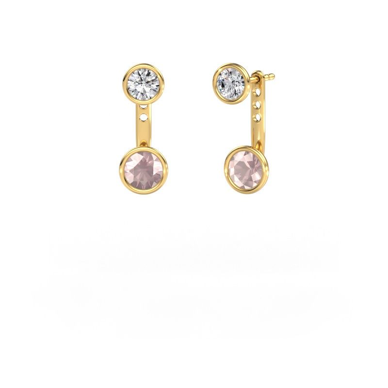 Earrings Halle 585 gold morganite champagne 6 mm