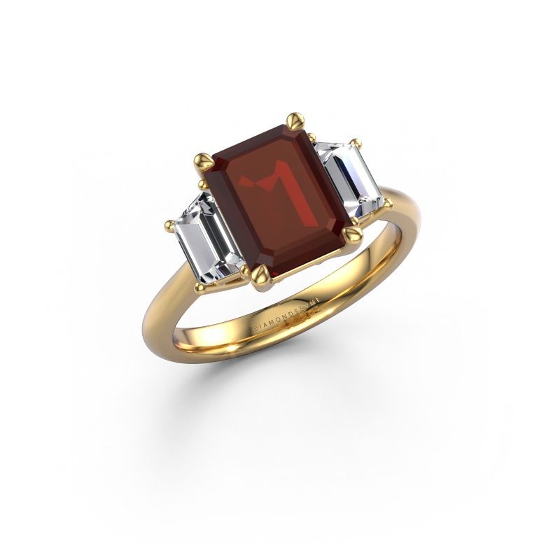 Engagement ring Maggie EME 585 gold garnet 9x7 mm