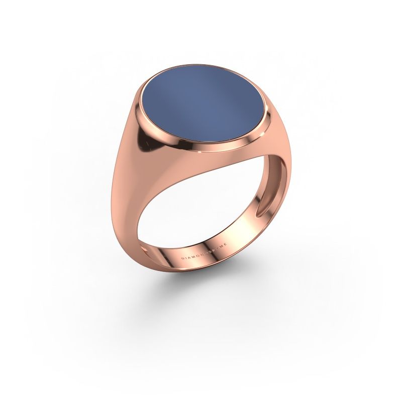 Signet ring Herman 5 light 585 rose gold blue sardonyx 15x13 mm