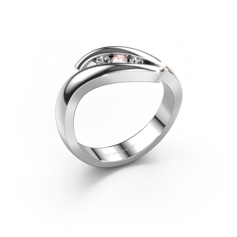 Ring Ilene 585 Weißgold Morganit Champagner 2.4 mm