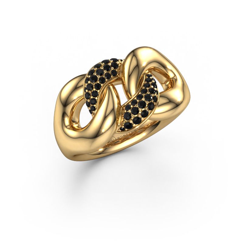 Ring Kylie 2 11mm 585 goud zwarte diamant 0.322 crt